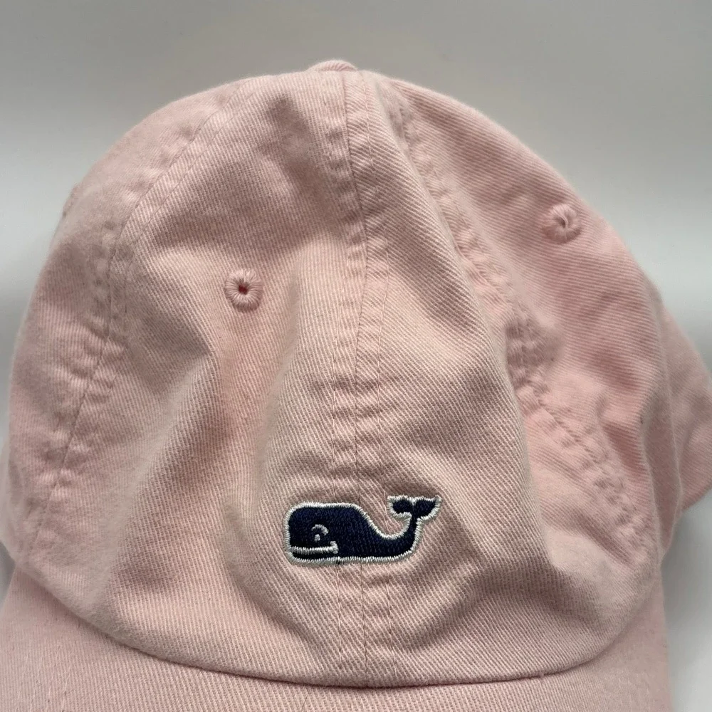 Baseball Cap Vineyard Vines Pink 100% Cotton Whale Logo Adjustable Hat Preppy